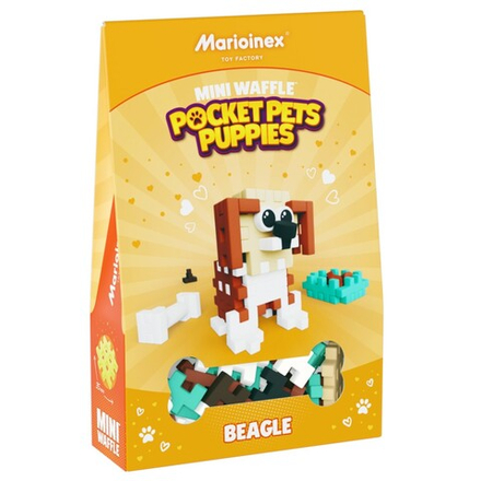 Marioinex - Конструктор Mini Waffle POCKET PETS PUPPIES Бигль 46 элементов. 907825