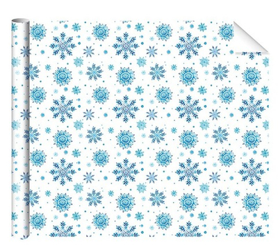 Бумага упаковочная 70х100см Снежинки