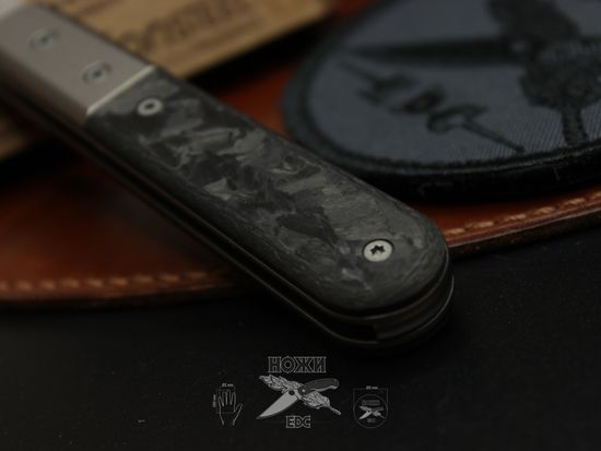 Складной нож Lion Steel "BARLOW Roundhead" L/CK0111 RCF c клинком из стали Böhler M390 Microclean®, рукоять титан / карбон