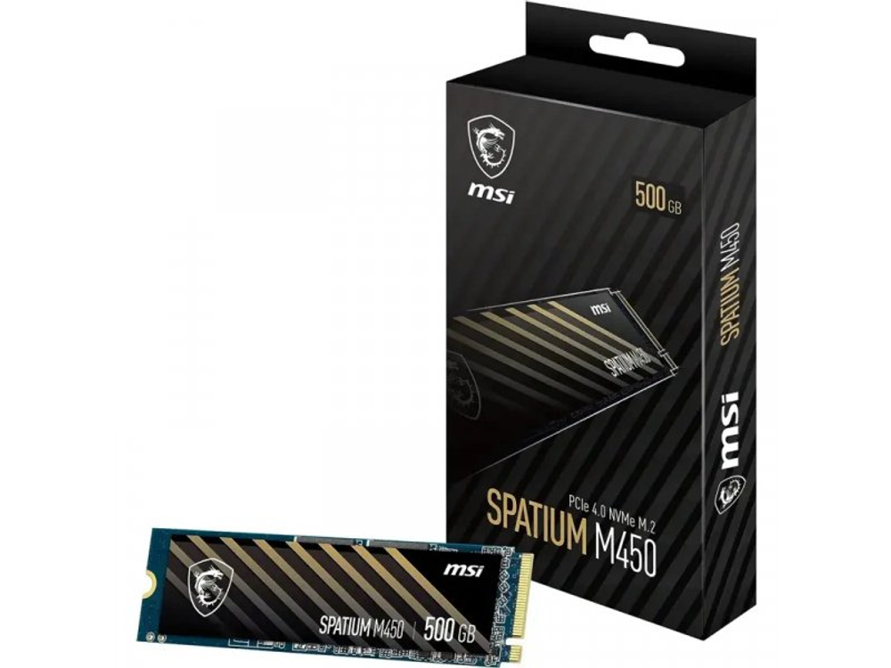 SSD накопитель MSI Spatium M450 500ГБ, M.2 2280, PCIe 4.0 x4, NVMe [S78-440K220-P83]