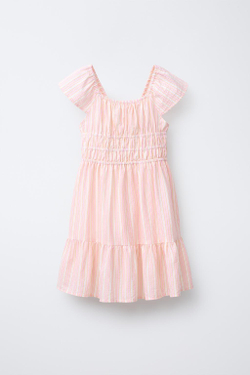 ZARA ПЛАТЬЕ В ПОЛОСКУ, ОРАНЖЕВЫЙ