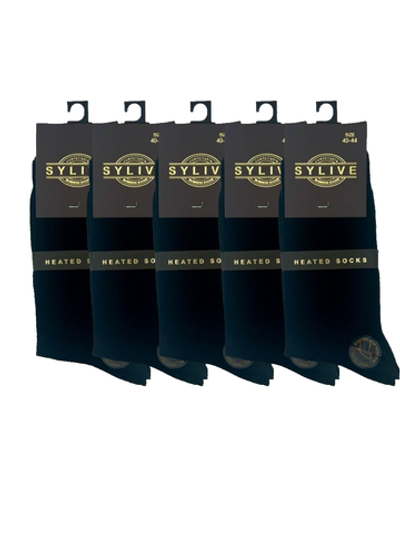 Черные мужские носки классической длины из хлопка - 10 шт