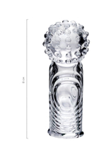 Прозрачная рельефная насадка на палец Ricol - 8 см. (Цвет: прозрачный)