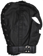 Шлем подчинения со шнуровкой, на ошейнике (Цвет: черный)