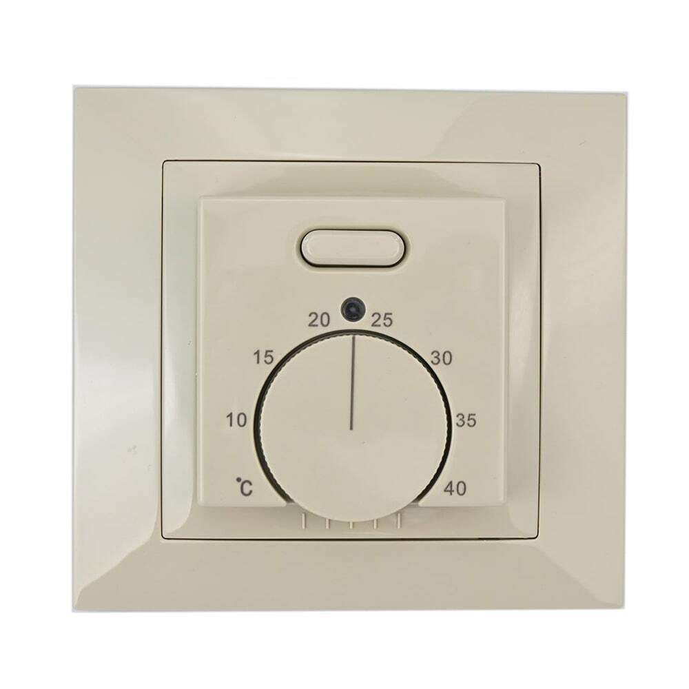 Floor heating thermoregulator Elephant T03SM, body material - plastic, colour - beige, manual control