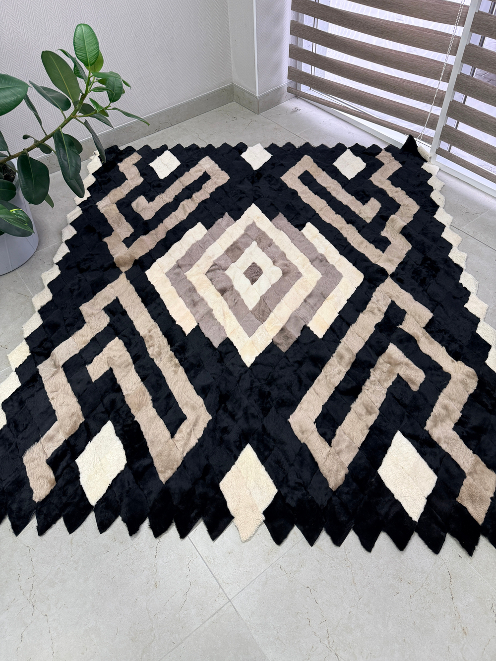 Покрывало меховое ковер из шкуры овчины