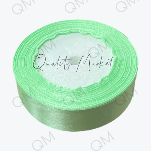 Лента атласная 2,5 см 25 ярдов (салатовая) №080