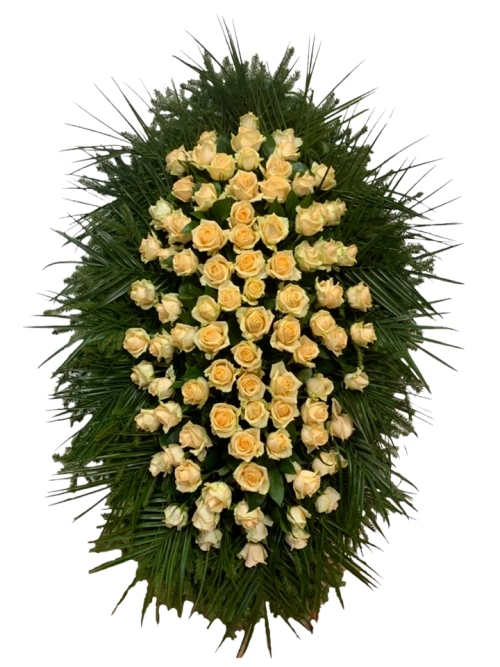 Траурный венок из живых цветов №19 (150 см)