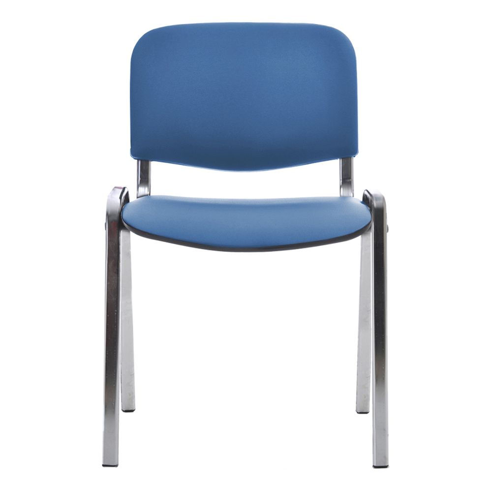 Стул Helmi HL-F01 "Изо", каркас хром, обивка кожзам синий