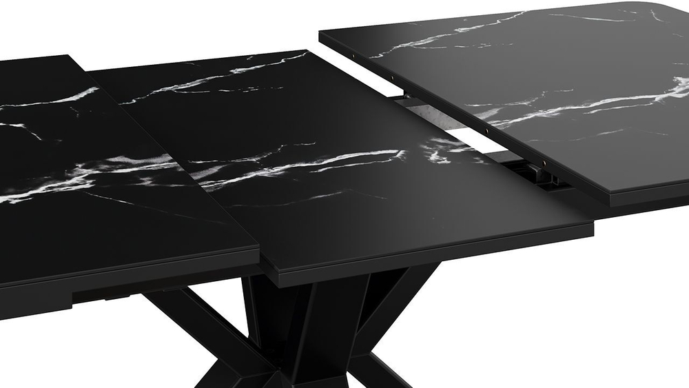 Стол кухонный обеденный раздвижной Черный муар Хэмптон 134(173)х90х75 см