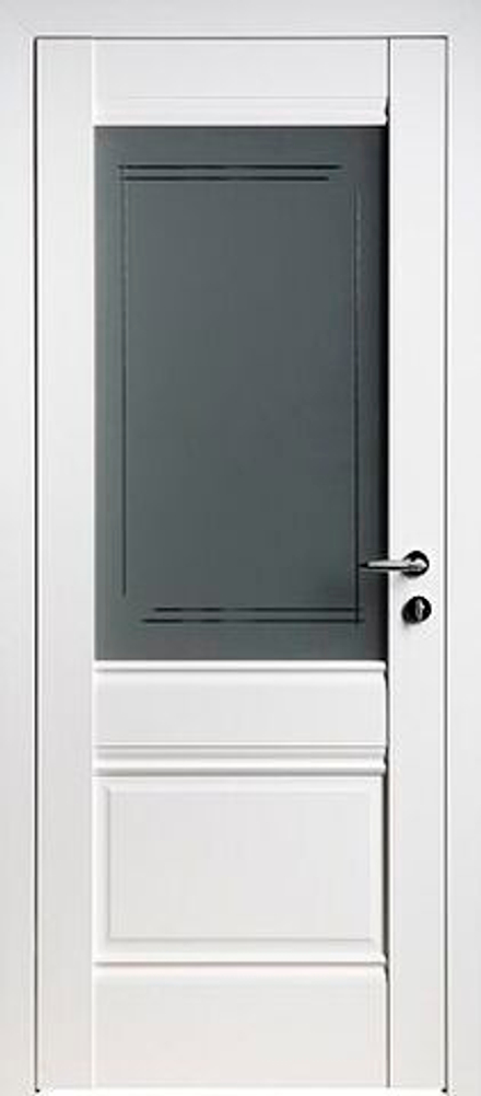 Межкомнатная дверь 2U ПО стекло мателюкс (600x2000, Белый матовый)
