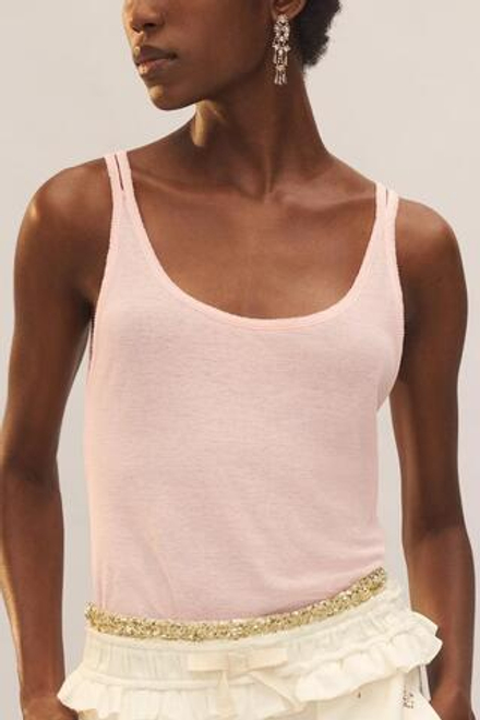 ZARA ТОП НА ТОНКИХ БРЕТЕЛЯХ - LIMITED EDITION, БЛЕДНО-РОЗОВЫЙ