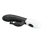 Черный вибратор-кролик 19,8см со стимулятором клитора Pretty Love Rasmussen Bunny Vibrator Black BW-500072-A3