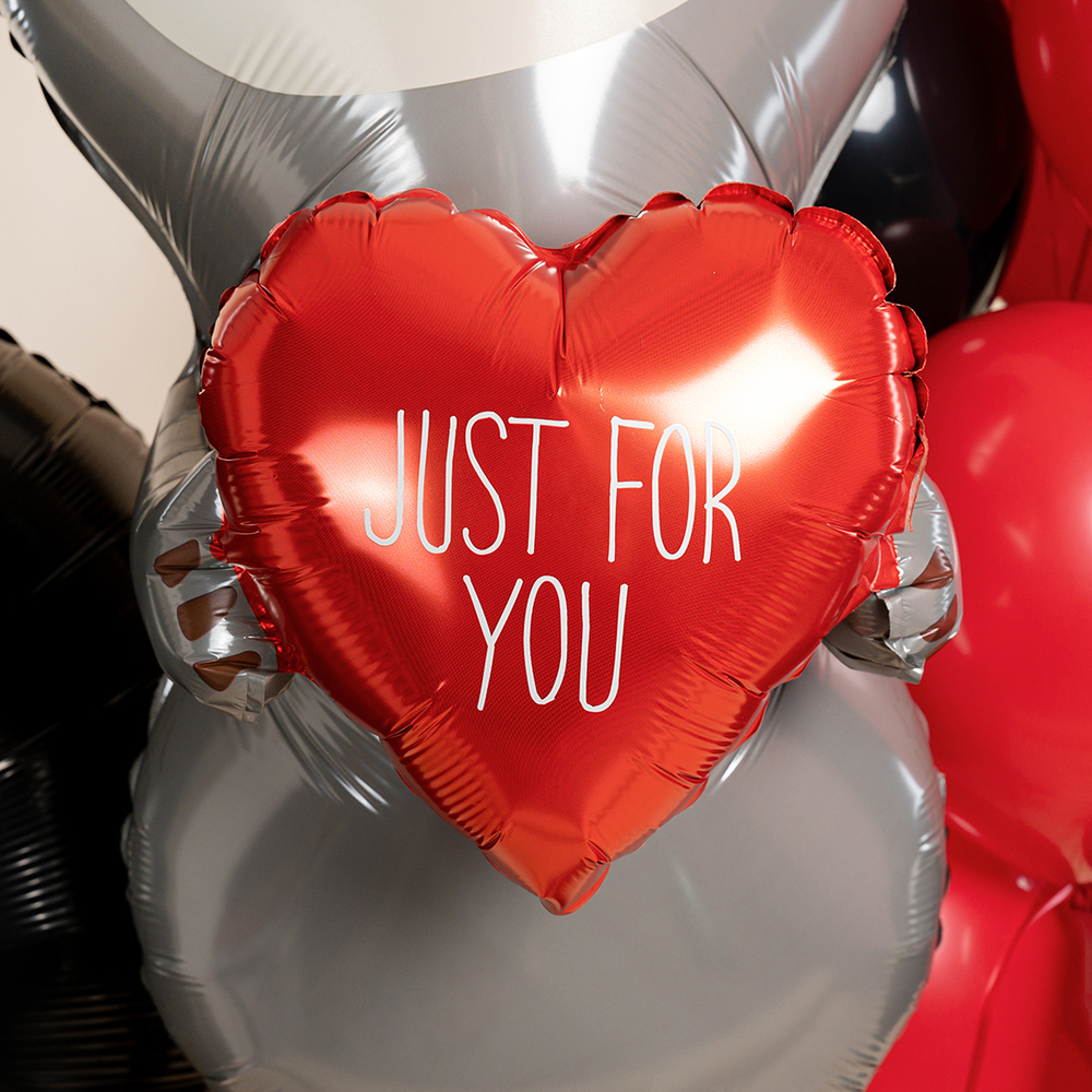 Фольгированный шар-фигура 3D ходячий «Ленивец с сердечком», 163 см