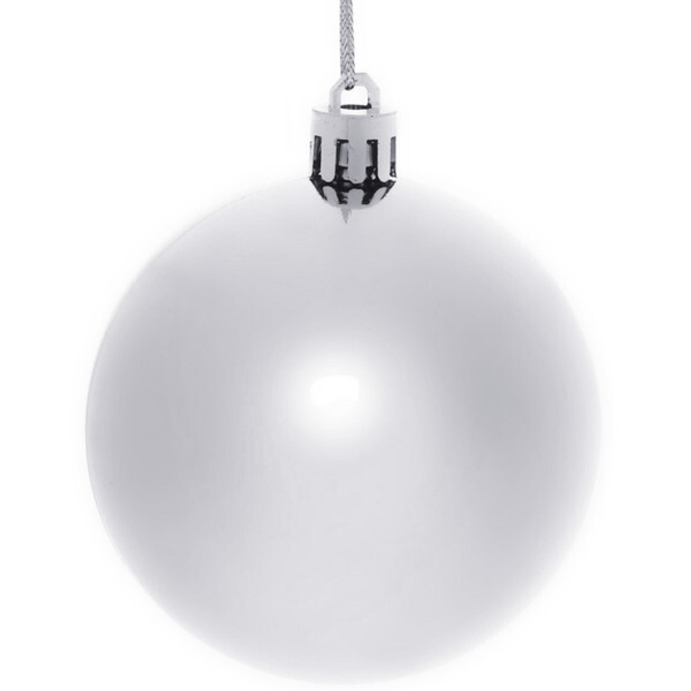 Новогодние шары 7 см (набор 24 шт) «Глянец», серебро