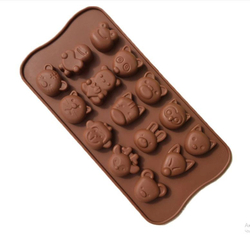 Форма силиконовая для шоколада «Зоопарк», 15 ячеек