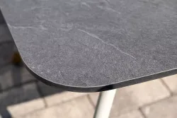 "Монако" лаунж-зона 4-местная из роупа со столом "Верона" (серый гранит), каркас светло-серый, роуп светло-серый