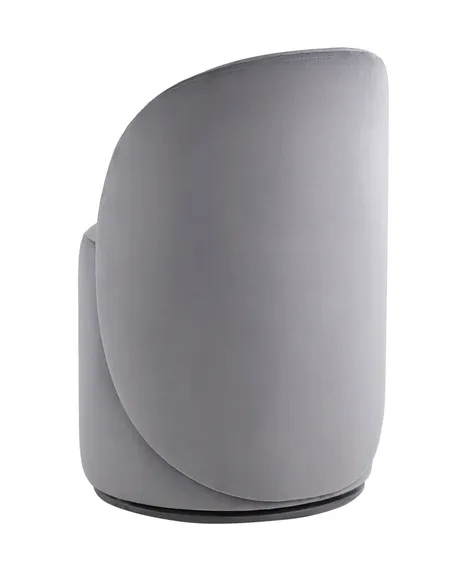 Крутящийся пуф со спинкой Loreen, серый велюр