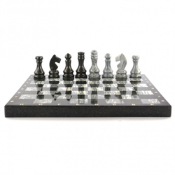 Шахматы из камня "Традиционные" мрамор змеевик G 116727