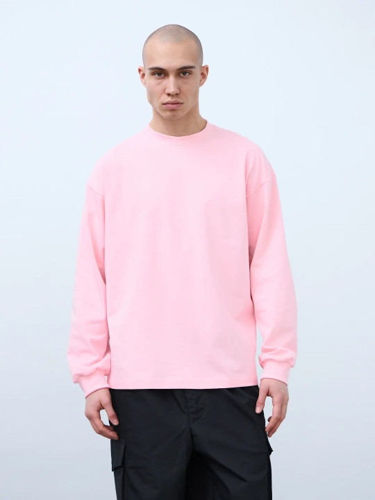 Лонгслив оверсайз (розовый) 230 г