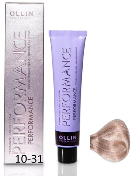 OLLIN PERFORMANCE 10/31 светлый блондин золотисто-пепельный 60мл Перманентная крем-краска для волос