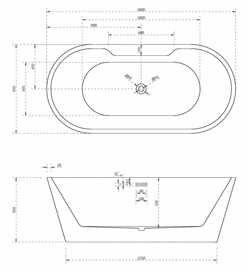 Акриловая ванна ABBER AB9299-1.6 белая