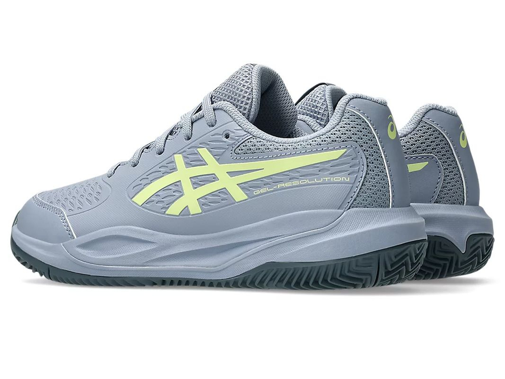 Детские теннисные кроссовки Asics Gel-Resolution X GS Clay - grey blue/pistachio