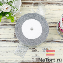 Лента парчовая 30 мм  (22 метра, цвет серебро)