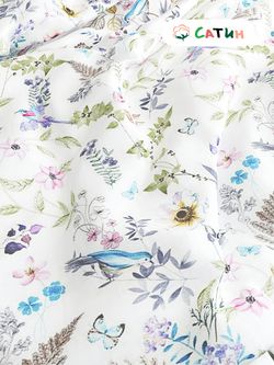 Постельное белье Milky Garden "Каролина (сатин)" семейное  Наволочка 50х70 см 2 шт  Простынь на резинке 160х200 см  Пододеяльник 145х215 см(2шт)