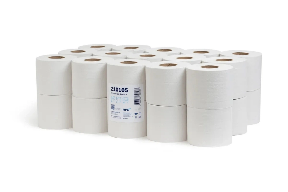 Туалетная бумага НРБ ТБ 1-75 1 слой, 30 рулонов, 75 м, серая