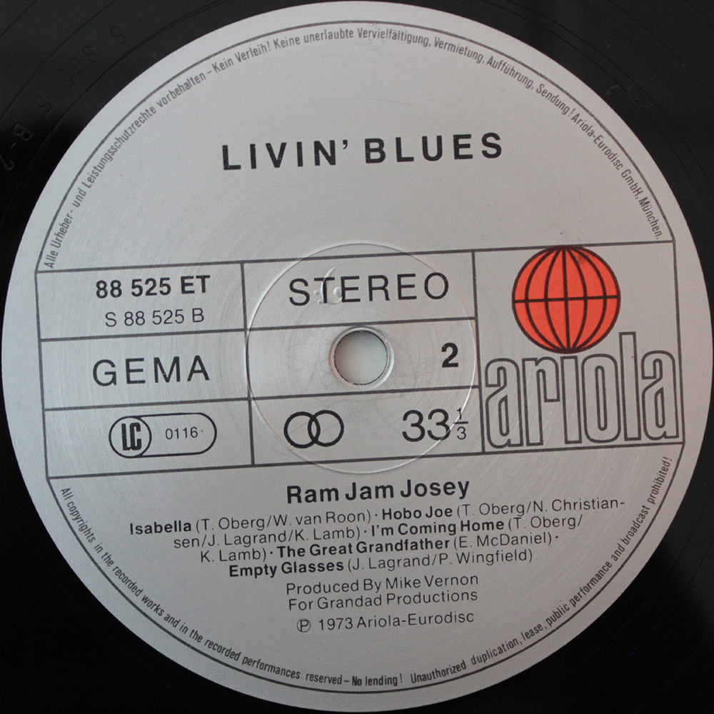 Livin' Blues / Ram Jam Josey (LP)