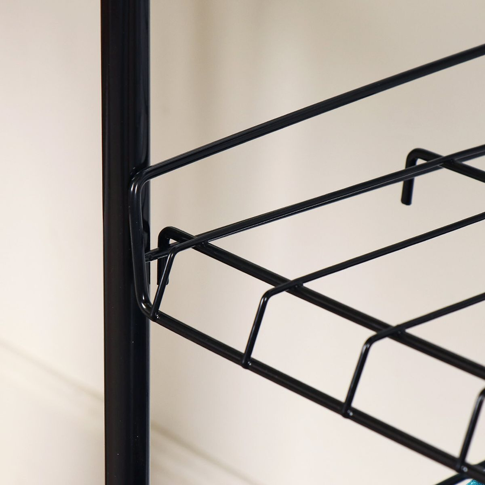 Полка для обуви, мет-л, 4 секц, 66х28х70 см, разборная, чер, Nika, ЭТ1/Ч