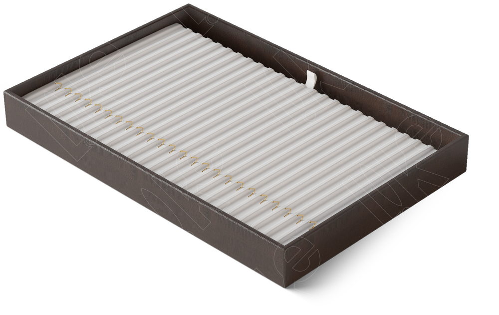 Дисплей 1 серии для 24 браслетов/горизонтальный/крючки снизу/бороздки/ножка/ф.№6/петелька