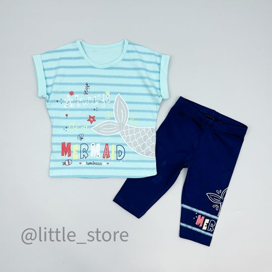 Комплект хлопковый "Mermaid" ментол/синий