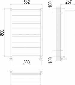 Полотенцесушитель водяной Terminus Хендрикс П8 500х800