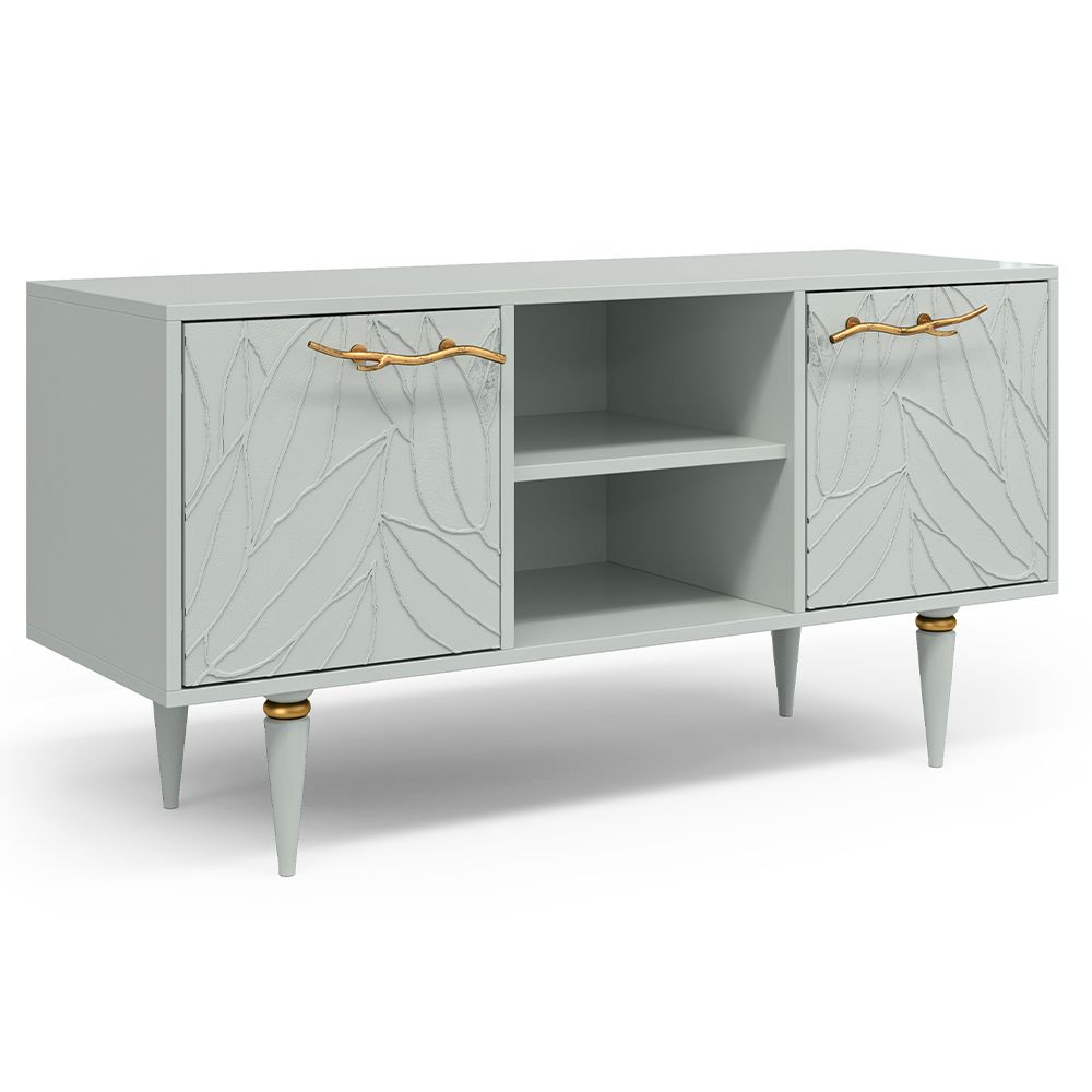 Тумба под ТВ Арт Колор leaves 117см Классик Голд Серый дым