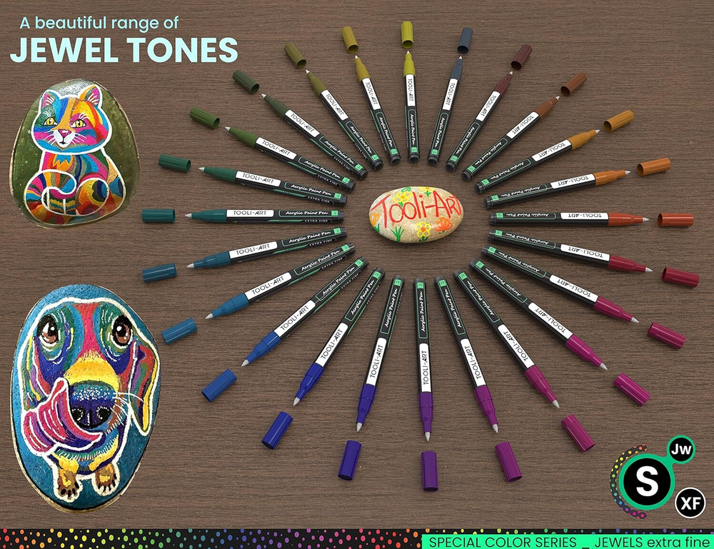 TOOLI-ART акриловые маркеры фломастеры 24 24 Jewel Dark Tones 0,7 мм