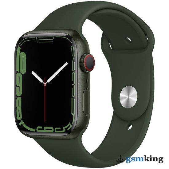 Apple Watch Series 7 GPS + Cellular 45mm Green Aluminum Case with Sport Band Clover MKJ93LL/A