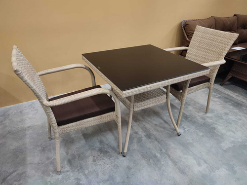 Комплект мебели стол Вайнхейвен 80х80  + 2 кресла Милан из искусственного  ротанга Wood