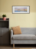 Картина авторская акварельная в паспарту 20х50 см на стену для интерьера "Весна на Ваське"