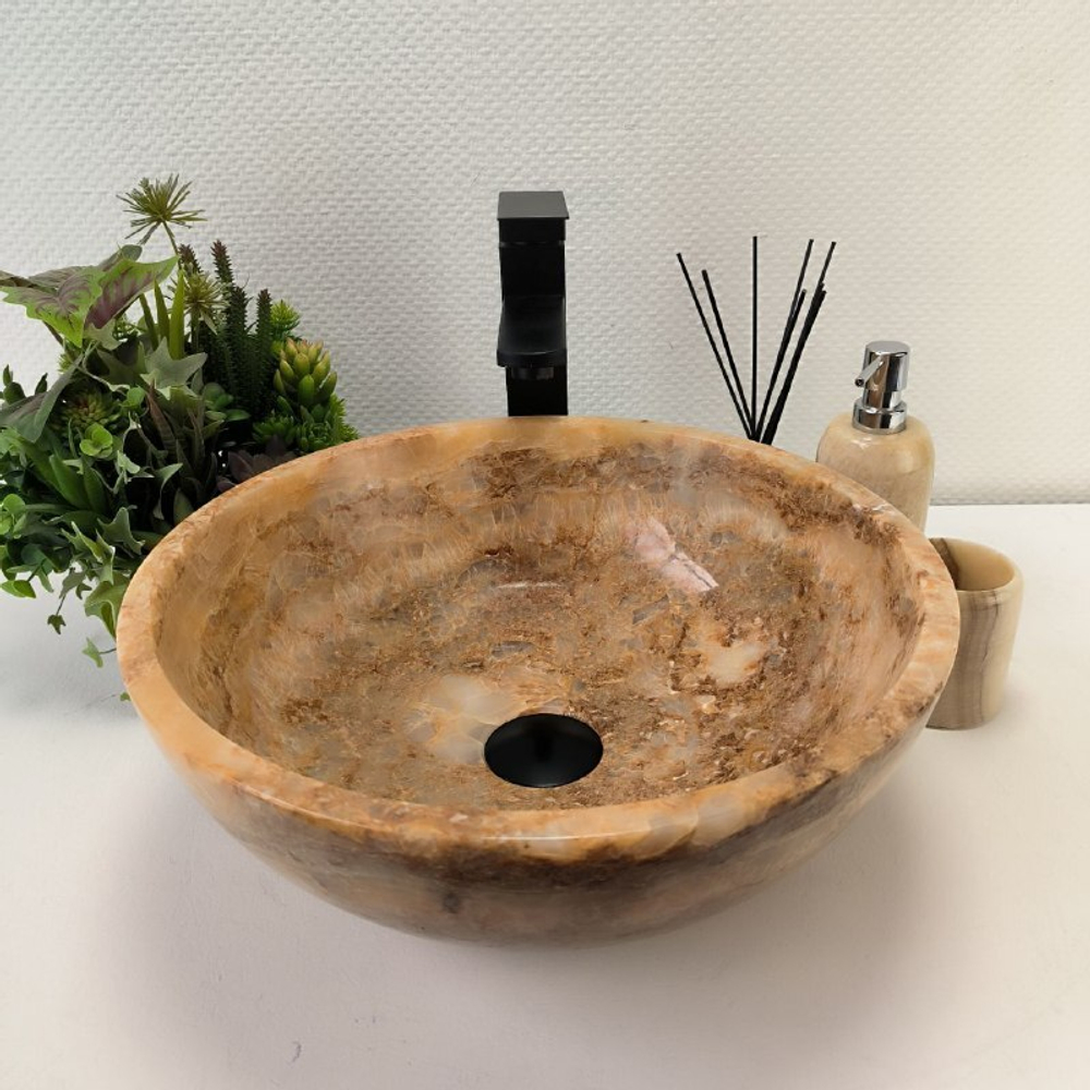 Раковина из оникса Bowl Yellow TinLip BO-62892 40*40*15 140