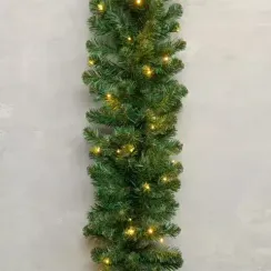 Хвойная гирлянда Звездная 270*30 см., 60 теплых-белых LED ламп, ПВХ, ЕлкиТорг (23056)