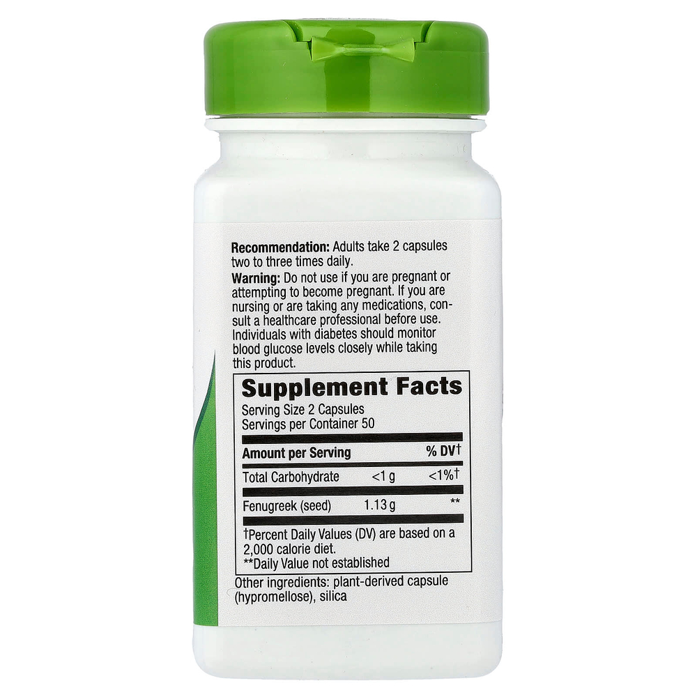 Nature's Way, семена пажитника, 100 веганских капсул (565 мг в 1 капсуле)