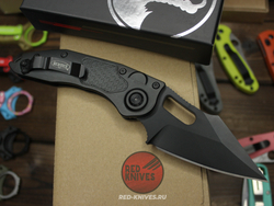 Нож Microtech Stitch Tactical Black AL + пружина A+++ - тактический черный, рукоять алюминий