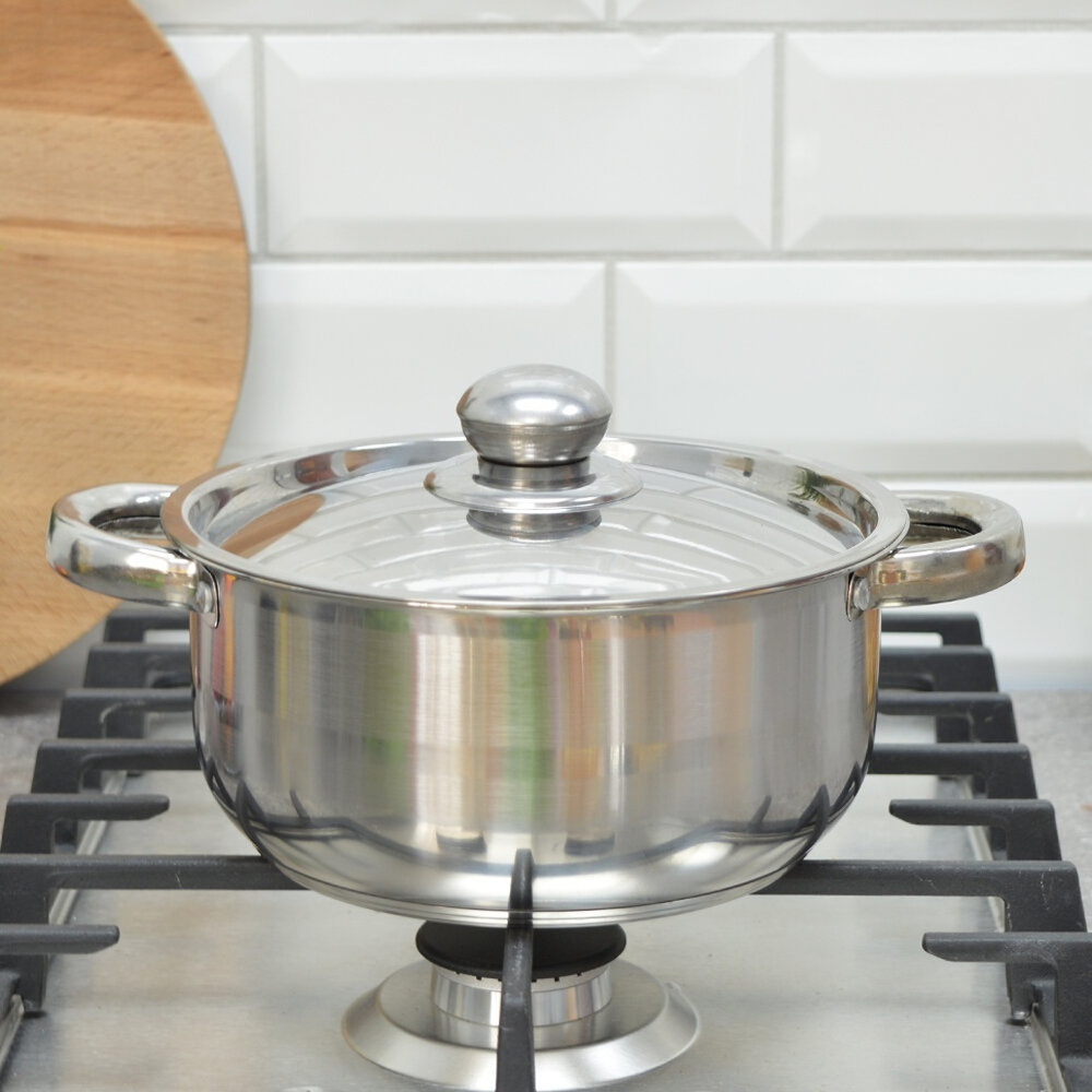 Кастрюля 1,9л 20см из нержавеющей стали, индукционное дно