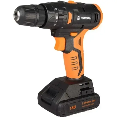 Дрель-шуруповерт аккумуляторная ВИХРЬ ДА-18Л-2К/Б 2,0 А/ч (72/14/22)