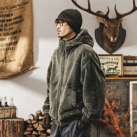 Двусторонняя мужская куртка из искусственного норкового меха, зимнее толстое хлопковое пальто, хлопковая куртка в американском ретро-стиле.