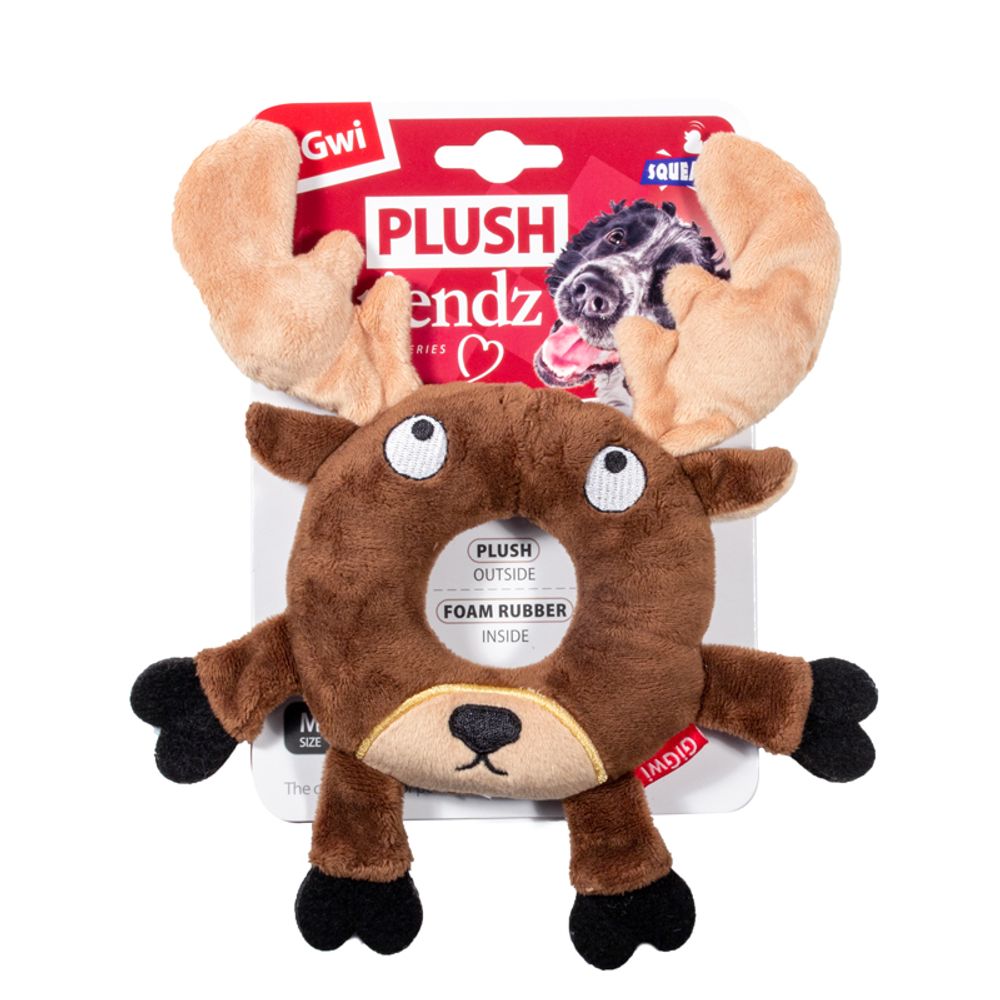 Gigwi PLUSH FRIENDZ игрушка для собак лось с пищалкой 19 см