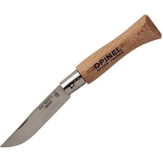 Складной нож Opinel №4, нержавеющая сталь, рукоять из бука c клинком из стали Sandvik™ 12С27, рукоять дерево (Бук)