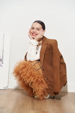 ЮБКА С ПЕРЬЯМИ СВЕТЛО-ОРАНЖЕВЫЙ|ШОКОЛАД|СВЕТЛО-ОРАНЖЕВЫЙ